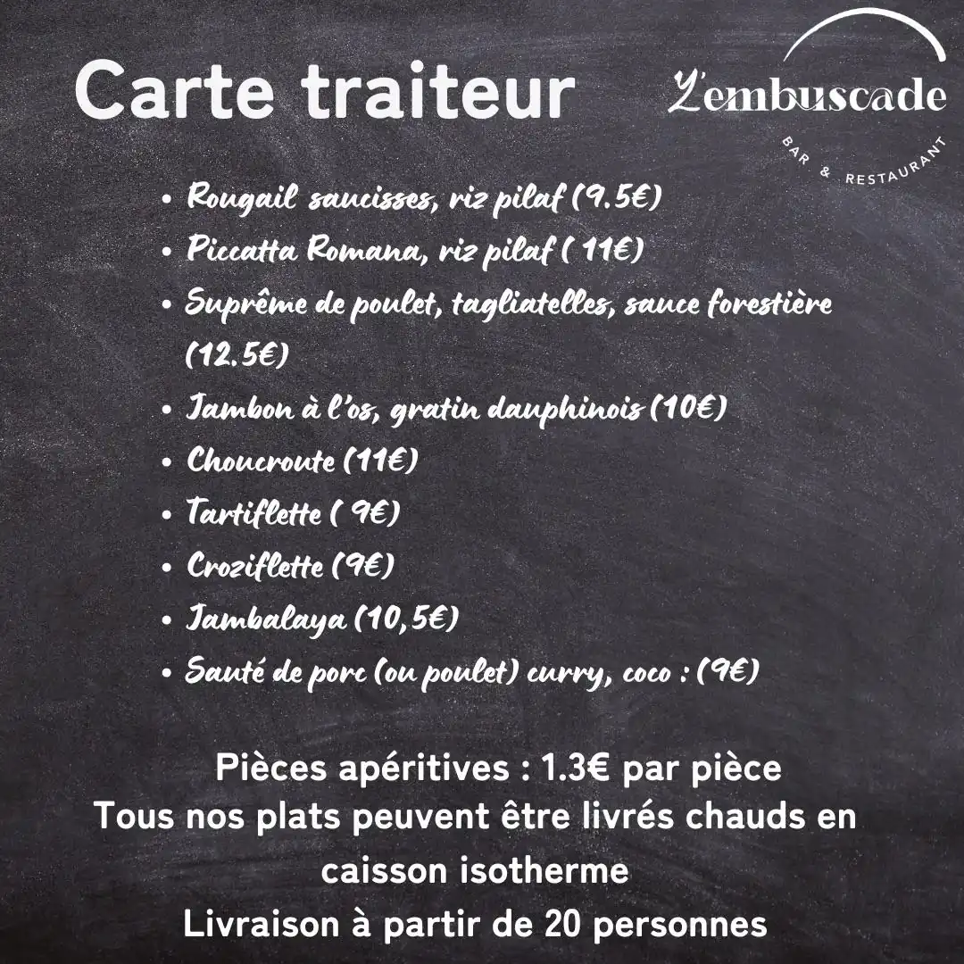 Carte traiteur
